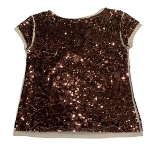 LOFT Copper Sequin Short Sleeve Tee